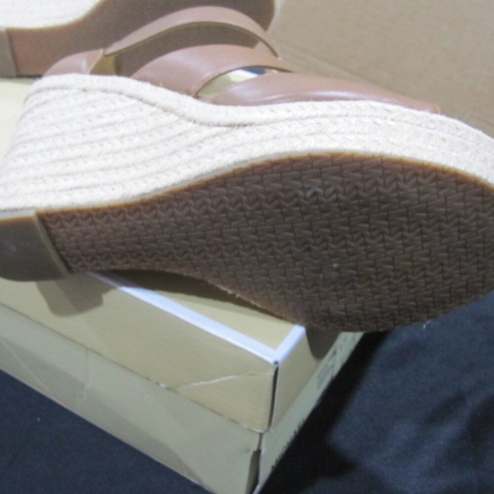 Michael Kors Damita Leather Luggage Wedge Platform - Used Twice - Size 7M - Picture 8 of 9